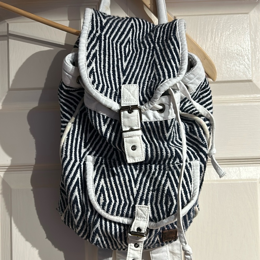 Roxy Cotton Striped Tweed Backpack